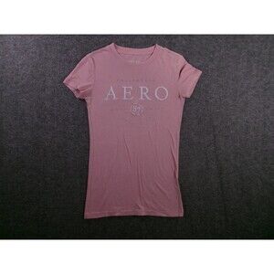 Aeropostale Top Women Extra Small Pink Causal Preppy Logo Streetwear Y2K Classic